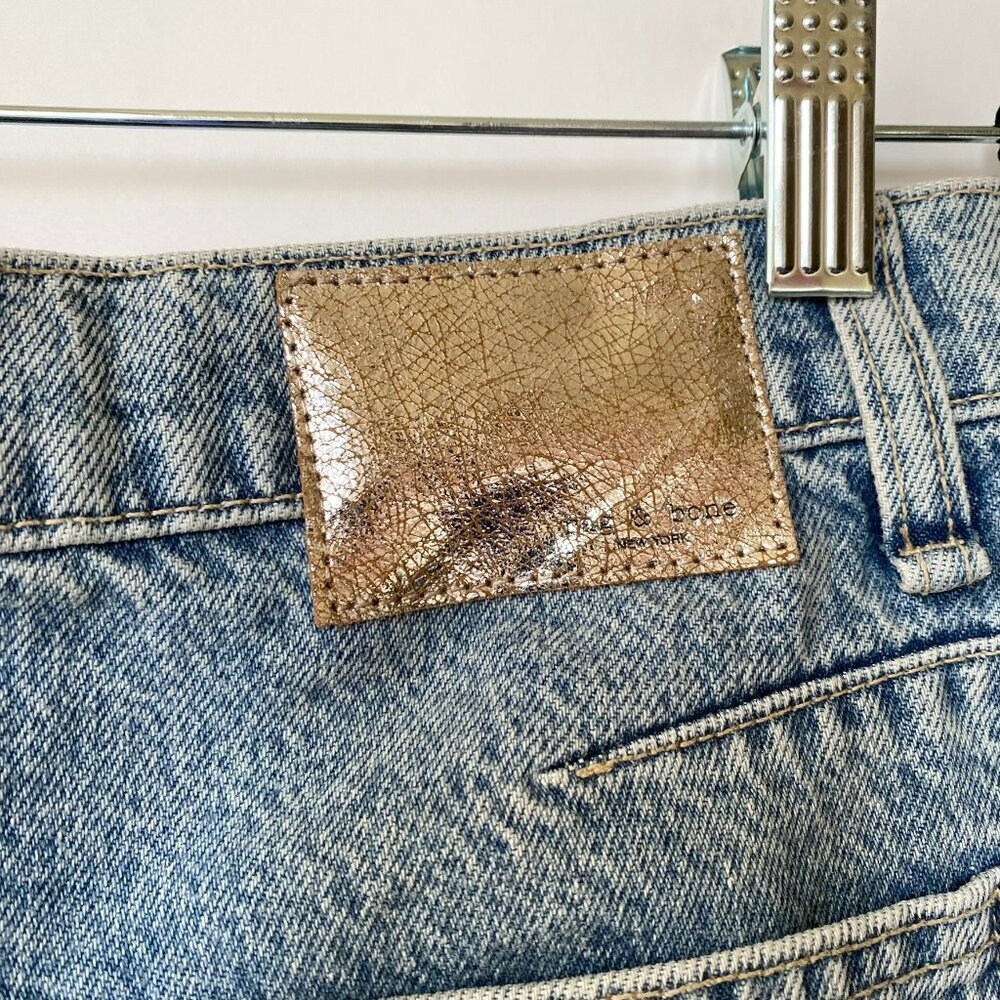 Rag & Bone Charlie Embellished Barrel Jeans Blue Floral Rhinestones 26 - Picture 9 of 17
